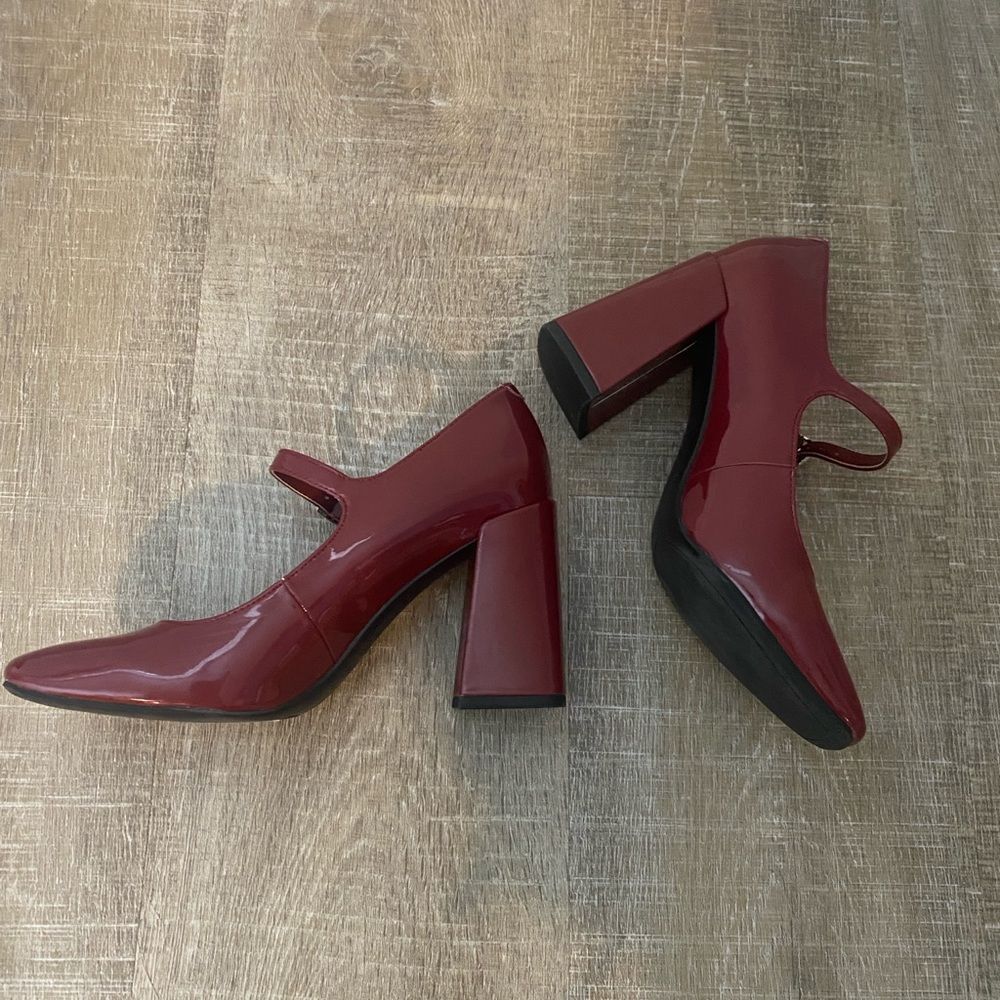 Marc Fisher Red Charin Mary Jane Block Heel Dress Pumps Size 6 Preppy Academia - Picture 8 of 11